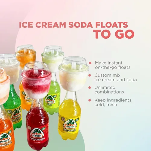 Vista 4 de Fizz Vaso flotante para helados para botellas de refrescos, taza de postre portátil a prueba de fugas para fiestas de verano y barbacoas, se adapta