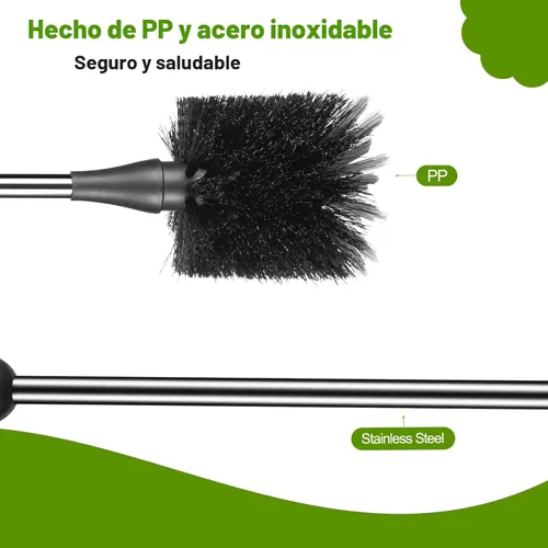 Vista 8 de Paquete de 3 cepillos para botellas, juego de cepillos de limpieza de botellas de agua de mango largo de acero inoxidable que incluye popote