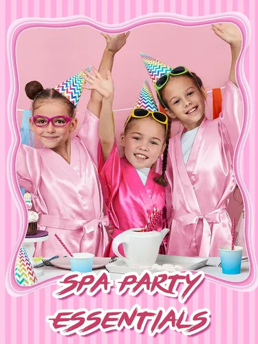 Vista 5 de 7 batas de cumpleaños para escuadrón de cumpleaños, batas de princesa, batas de fiesta con flores, bata de seda satinada para niñas, suministros