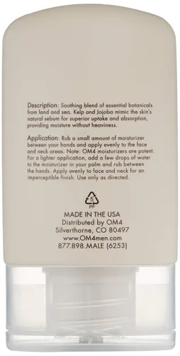 Vista 4 de Organic Male OM4 Sensitive Step 4 - Crema hidratante calmante Sea Essentials, hidratante ultra calmante para hombres con piel sensible