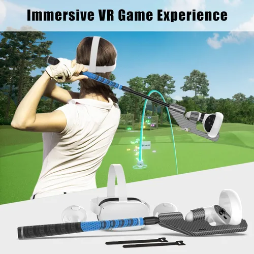 Vista 7 de 2023 Upgraded VR Golf Club for Oculus Quest 2, Oculus Golf Club Attachment Adapter for Oculus Quest 2 Controller and Oculus Quest 1, VR Golf Club