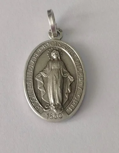 Vista 5 de PLATA DE LEY 925 "LA MEDALLA MIRACULOSA" - LA ORIGINAL - 100% HECHO EN ITALIA - MEDALLAS DE LOS SANTOS PATRÓN, Plata esterlina, No es una piedra