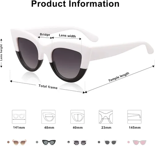 Vista 5 de SOJOS Retro Small Vintage Cateye Sunglasses for Women Cute Fashion UV400 Sunnies SJ2939