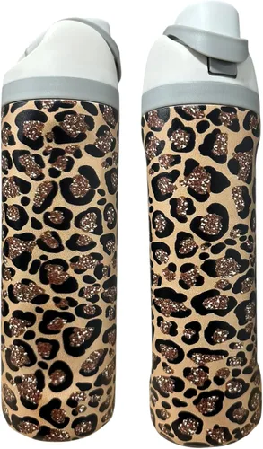 Vista 10 de Botella de agua de acero inoxidable de 40 oz taza Longhorn Bottle Bull Tumbler Cow Gift Western Water Bottle Cup (24oz Cream(90)-Longhorn (D35))