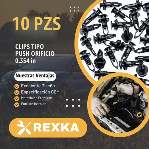Vista 2 de Rexka 10 clips de retención de rejilla para parachoques de parachoques compatibles con Toyota Lexus 52161-16010 52161-02020 10pcs