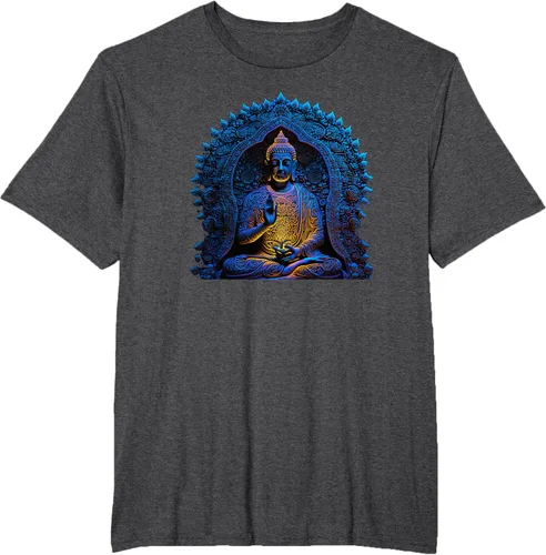 Vista 65 de Estatua de Buda Yoga Budismo Zen Buddhism Meditation T-Shirt Negro