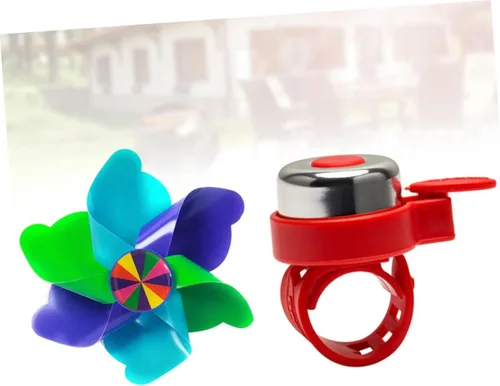 Vista 4 de 1 juego de molino de viento, accesorios de scooter para accesorios de bicicleta, manillar, campana de bicicleta para campana de bicicleta