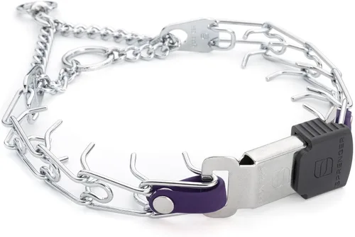 Vista 22 de Collar de perro de acero cromado Herm Sprenger para perros pequeños con hebilla de liberación rápida ClicLock y inserto de Biothane Collar de punta