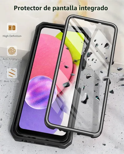 Vista 2 de SOiOS Funda para teléfono Samsung Galaxy A03S, protector de pantalla