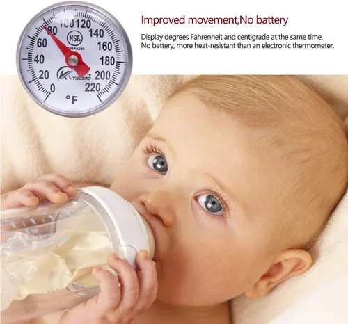 Vista 2 de KT THERMO Termómetro de Dial de 1 Pulgada de Lectura Instantánea, Mejor para Bebidas de Café, Espuma de Leche con Chocolate