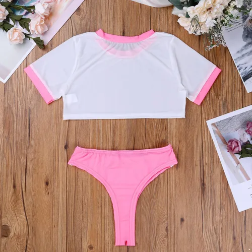 Vista 6 de MSemis Disfraz de anime para mujeres y niñas, uniforme de colegiala japonesa, conjunto de lencería