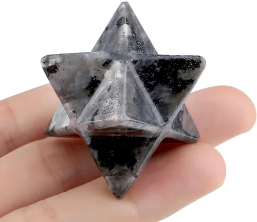 Vista 9 de QINJIEJIE Amatista Merkaba Crystal 1" Natural Healing Stones Meditación Sagrada Generador de Energía Rejilla de Cristal Decoración del Hogar