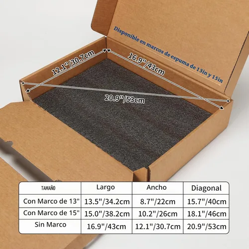 Vista 4 de CRUGLA 1 Pack Laptop Shipping Box with Cushioned Foam, Fits Most Sizes Marrón