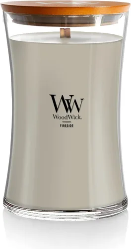 Vista 27 de WoodWick Santal Myrrh - Vela grande en frasco con forma de reloj de arena, cera de mezcla de soya prémium, mecha de madera Pluswick Innovation
