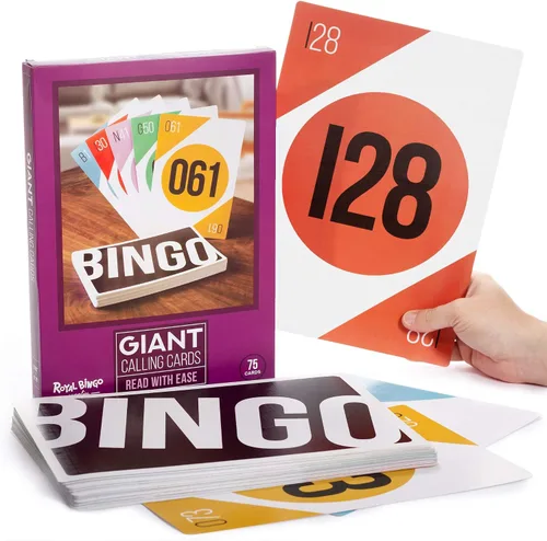 Vista 8 de Royal Bingo - Tarjetas de llamadas regulares, paquete de 81, fuente de alta visibilidad, 3.5 x 2.5 pulgadas por tarjeta, repuesto para rifa y pelotas