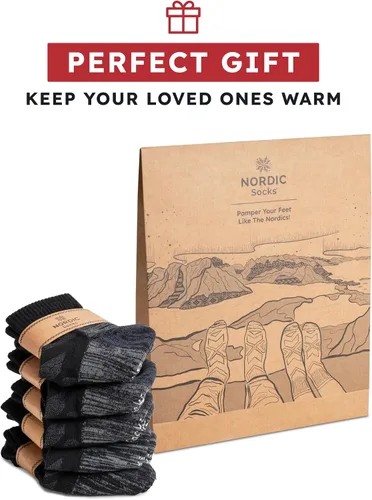 Vista 5 de NORDIC Socks Calcetines de senderismo ligeros de lana merino para hombres y mujeres, paquete de 5 unidades, corte bajo, unisex, antiampollas