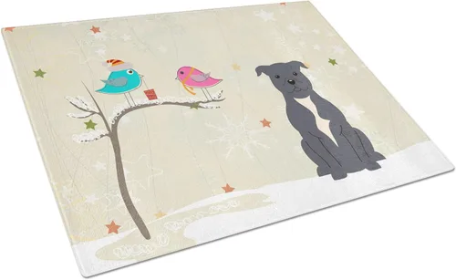 Vista 86 de Caroline's Treasures BB2513LCB - Tabla de cortar de vidrio con texto en inglés "Christmas Presents between Friends" Airedale Terrier - Tabla