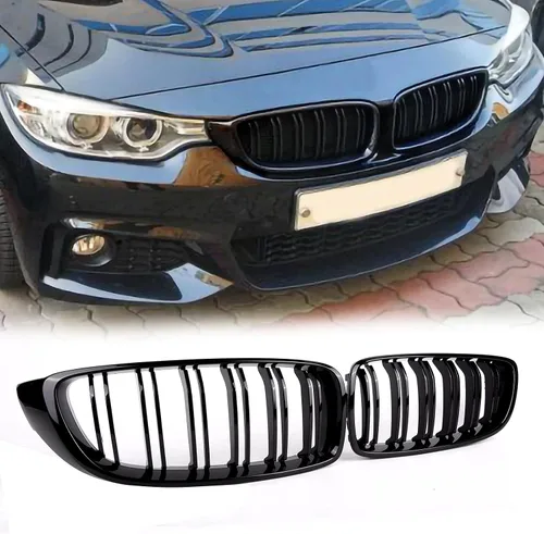 Vista 5 de Parrilla/Rejillas Delantera Parrilla Kidney de Repuesto para BMW Serie 4 F32 F33 F36 F80 F82 (ABS, Negro Brillante)