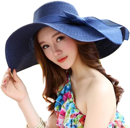 Vista 21 de FSIGOM Sombrero flexible plegable para mujer, sombrero de paja con protección solar de ala ancha, gorra de playa con protección UV de verano