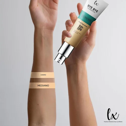 Vista 2 de Lx Blend Bye Bye Foundation Crema hidratante de cobertura mate sin aceite con SPF 50 (LIGHT) 1 FL OZ