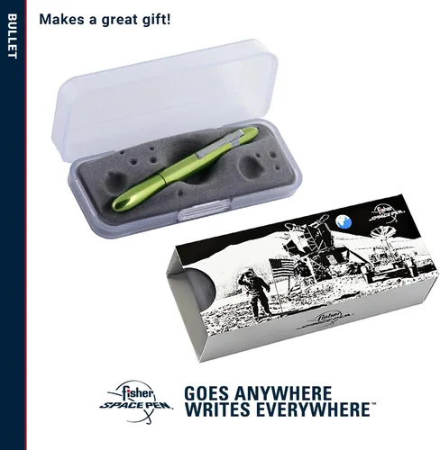 Vista 7 de Fisher Space Pen Aurora Borealis Lime - Bolígrafo a presión Gift Box, Compact Size, Writes Upside Down and in Extreme Temperatures, Black Ink
