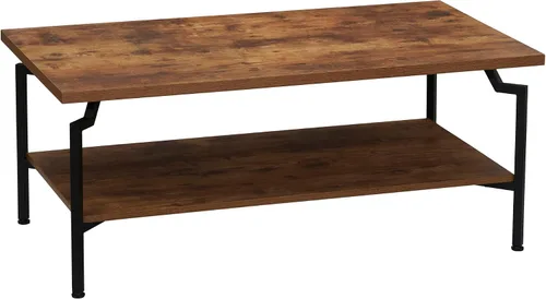 Vista 15 de Household Essentials Mesa de centro rectangular de hierro negro y oro