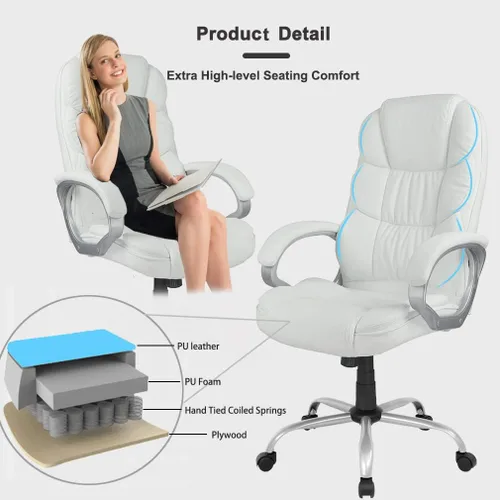 Vista 6 de Silla de oficina ergonómica, silla de escritorio barata, silla de computadora con brazos, moderna silla giratoria ejecutiva para dolor de espalda