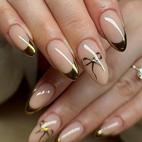 Vista 38 de Uñas postizas a presión marrón café, uñas postizas medianas de almendra, color sólido, cobertura completa, uñas postizas artificiales brillantes
