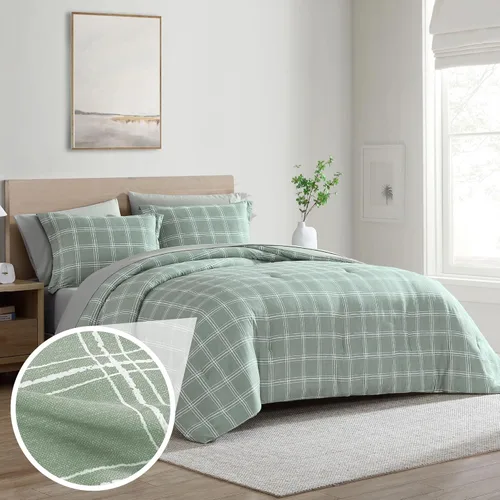 Vista 12 de Cathay Home Basic Bedding Home Essential - Juego de ropa de cama de microfibra ultrasuave y ligera, resistente a las arrugas, 6 piezas