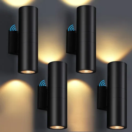 Vista 14 de DAKAFUL 5CCT - Luces de pared regulables para exteriores, paquete de 2 unidades, 3000 K, 5000 K, 6000 K, cilindro LED integrado, luz de aluminio