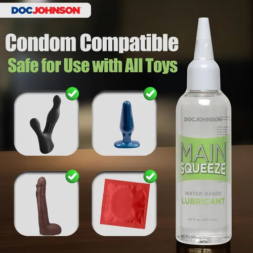 Vista 3 de Doc Johnson Main Squeeze - Lubricante a base de agua - Boquilla de percisión para aplicación específica, compatible con condones de látex, contiene