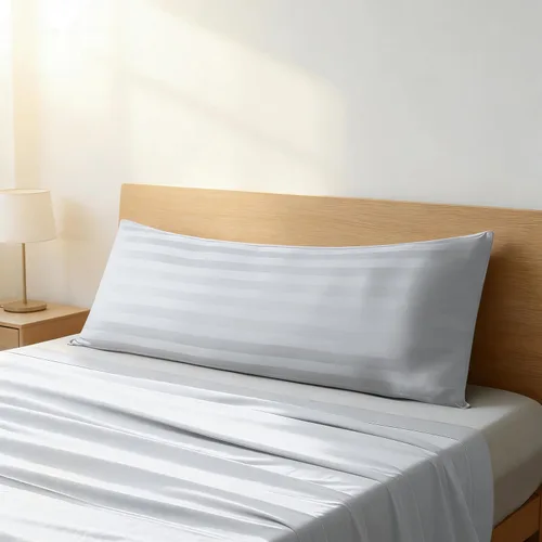 Vista 24 de Juego de 2 protectores de almohada 100% algodón egipcio, 600 hilos tamaño estándar con cremallera, fundas refrescantes de tejido satinado, Beige