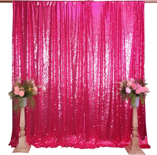 Vista 47 de Cortinas de Fondo de Lentejuelas Negras Cortinas Brillantes con Purpurina 2FTx8FT 2 Paneles para Decoraciones de Bodas Fiestas de Cumpleaños