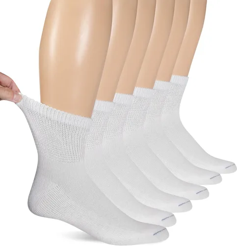 Vista 7 de Dr. Scholl's Calcetines circuladores y diabetes para hombre, paquete de 4 y 6 pares, control de la humedad no vinculante