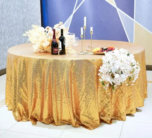 Vista 45 de Mantel de lentejuelas de 60 x 102 pulgadas, azul bebé, para boda, fiesta, despedida de soltera, rectangular