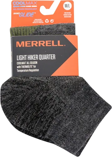 Vista 3 de Merrell Men's and Women's Lightweight Day Hiker Ankle Socks-Unisex Coolmax Wool Blend and Zoned Cushion