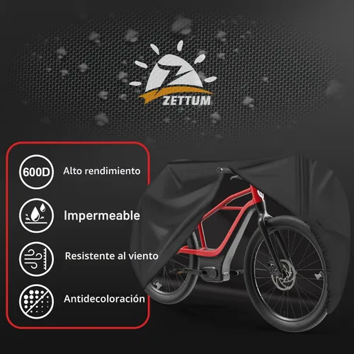 Vista 3 de Funda de bicicleta para 1 bicicleta, 600D, para almacenamiento al aire libre, impermeable y resistente, funda de bicicleta para bicicleta eléctrica