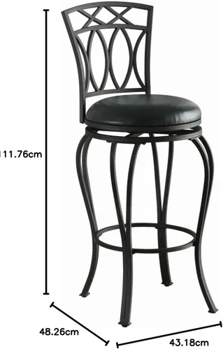 Vista 5 de Coaster Home Furnishings - Adamsville - Imitación piel y metal - Taburete giratorio tapizado con reposapiés incorporado - Tradicional - Comedor