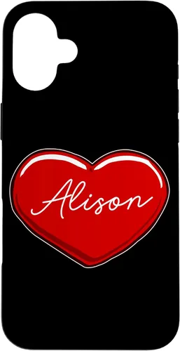 Vista 22 de iPhone 16 Hand Drawn Heart Alison - First Name Hearts I Love Alison Case
