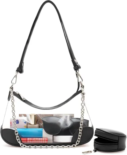 Vista 8 de Clear Bag for Stadium Events, Clear Purse for Women Concert Crossbody, PVC Shouler Bags with Coin Purse