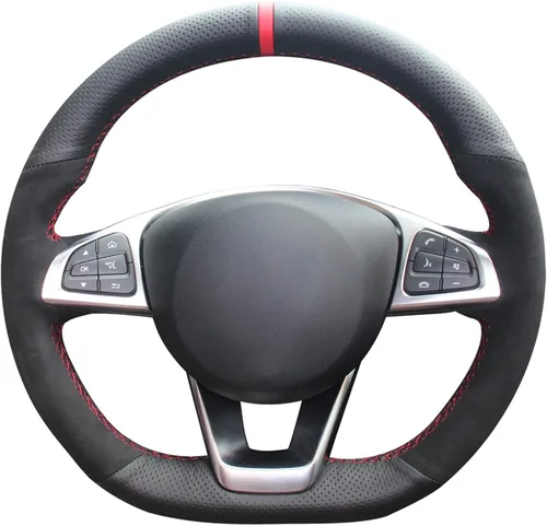 Vista 10 de MEWANT Cubierta del volante para Benz W205 AMG C43 C117 AMG GLA 45 X156 C218 W213 X253 C253 GLC 43 AMG W166 W222 SLC R172 R231