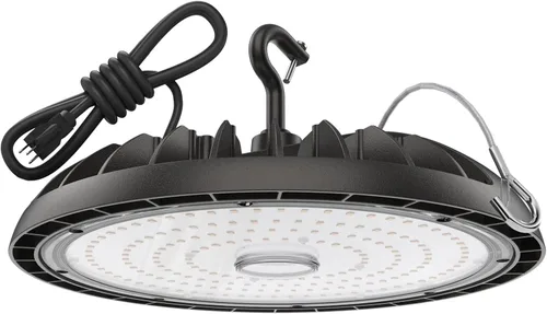 Vista 7 de Luces LED regulables de alta bahía de 150 W - 22500 LM, 2 unidades, 0-10 V regulables, blanco brillante de 5000 K para granero, garaje y taller