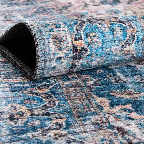 Vista 5 de Unique Loom Mangata Collection - Alfombra de área - Mary (rectangular 2' 0" x 3' 0", azul/negro)