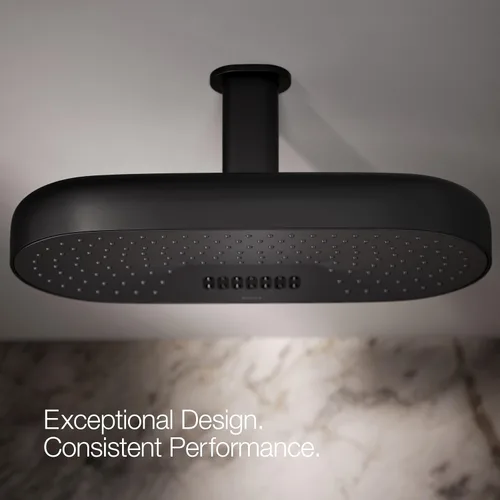 Vista 7 de KOHLER 26297-BL Statement™ Cabezal de lluvia oblongo, multifunción, 2.5 gpm, color negro mate