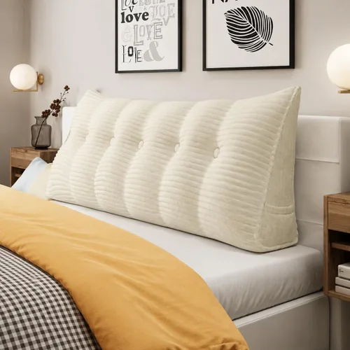 Vista 44 de Almohada de cuña de tamaño individual de 8 libras engrosada para cabecero, almohada triangular de lectura para dormitorio universitario, almohada