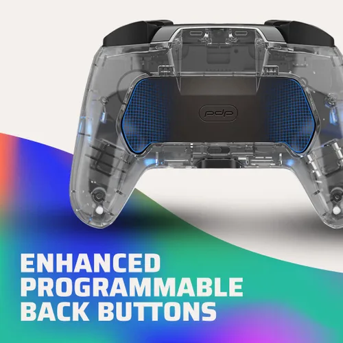 Vista 4 de Afterglow LED Wireless Deluxe Gaming Controller - Licensed by Nintendo for Switch and OLED - RGB Hue Color Lights - See through Gamepad Controller