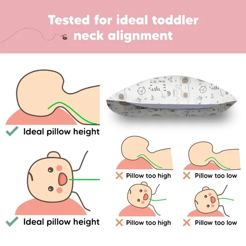 Vista 5 de KeaBabies Almohada para niños pequeños con funda de almohada, almohadas de algodón suave de 13 x 18 pulgadas para dormir, lavable a máquina