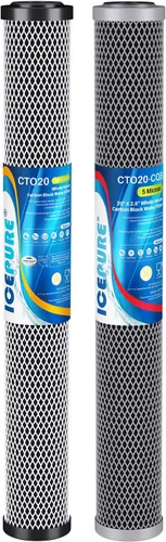 Vista 13 de ICEPURE Cartucho de filtro de agua KDF y carbón activado para toda la casa, 5 micrones, 20 x 2.5 pulgadas, repuesto de filtro de extracción