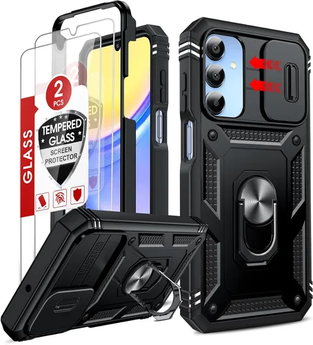 Vista 6 de LeYi Funda para Samsung Galaxy A15-5G: Funda para teléfono Galaxy A15 5G con protector de pantalla