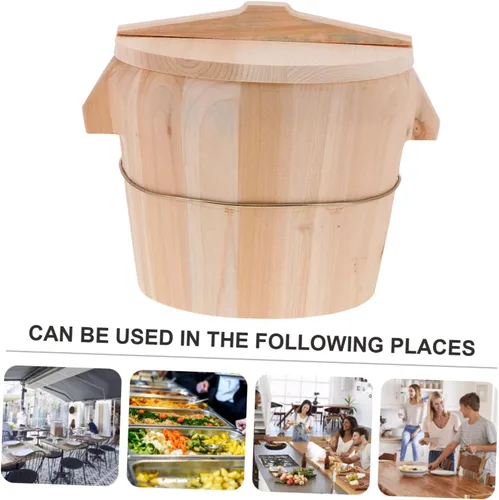 Vista 4 de 1 Unidades Arroz Cocina Gadget Cubo de Madera Cubo de Arroz para Cocina Cubo al Vapor Creativo Cubo de Arroz al Vapor Cubo de Cocina de Madera